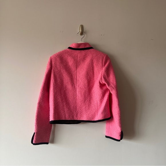 ME+EM Pink Contrast Bound Crop Jacket Italian Cotton Blend 6 NWT - Picture 8 of 8